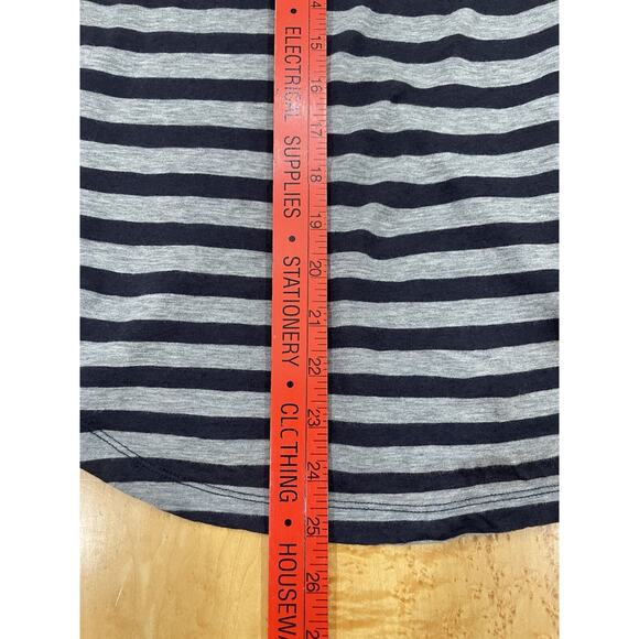Majestic Filatures Paris Top Womens Cotton Cashmere Shirt Gray Black Stripe Sz 1 - Picture 8 of 13